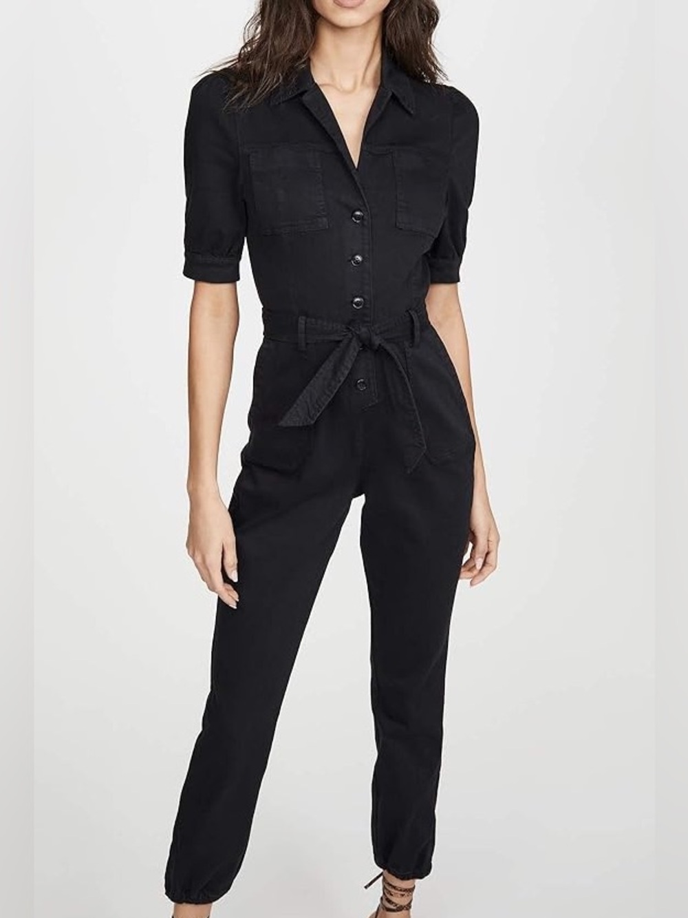 Paige Mayslie Jumpsuit in Washed Black, size 4